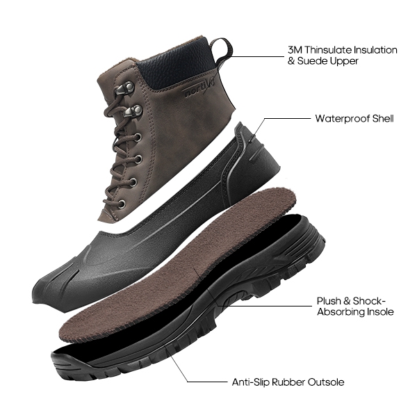 Men's Insulated Snow Winter Boots - BROWN - 1
